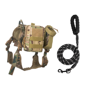 Harnais militaire réglable tactique pour chien avec pochettes