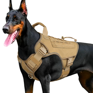 Gilet militaire réfléchissant réglable sans traction pour chien 