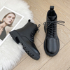 Bottes Martin décontractées, coupe basse, courtes, à lacets, en cuir, Style britannique, à la mode, chaussures pour femmes, vente en gros