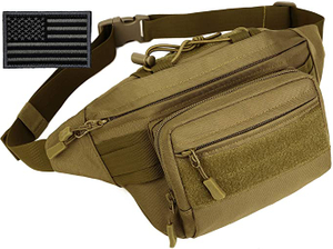 Sac banane tactique MOLLE Army lombaire Gear Pouch (Patch inclus) # W1252