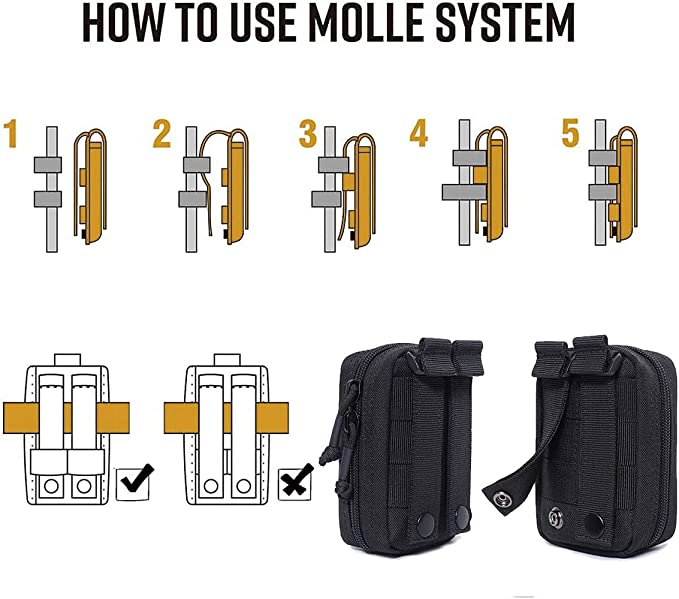 Petites pochettes Molle Pochette de ceinture utilitaire multi-usages tactique EDC # B5623