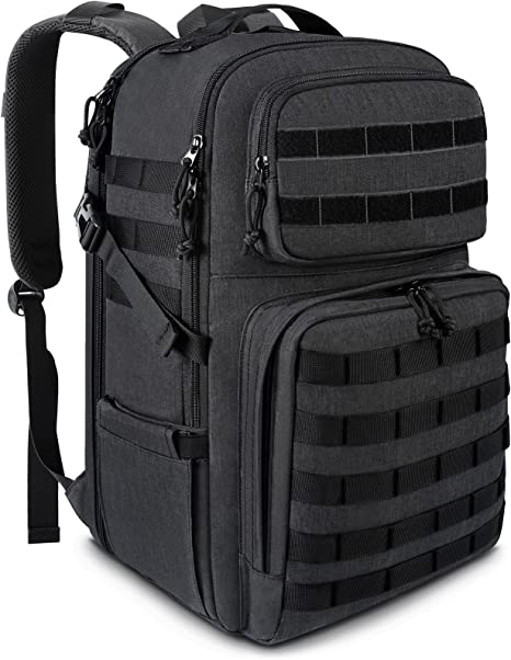 Sac à dos pour ordinateur portable 17 pouces, grands sacs à dos de voyage pour la gym, le camping, la randonnée, noir # B5125