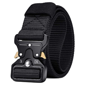 Ceintures tactiques pour hommes Style militaire Travail Randonnée Riggers Web Gun Ceinture avec boucle en métal à dégagement rapide robuste